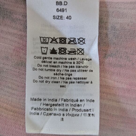 Ganni Floral Pleated Georgette Top 40 8/10 Gardencore Whimsical Barbiecore Boho - Picture 12 of 15